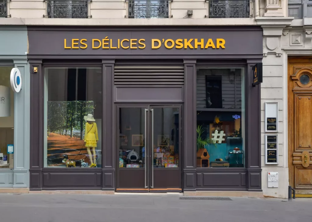 Façade de la boutique les Délices d'Oshkar à Lyon