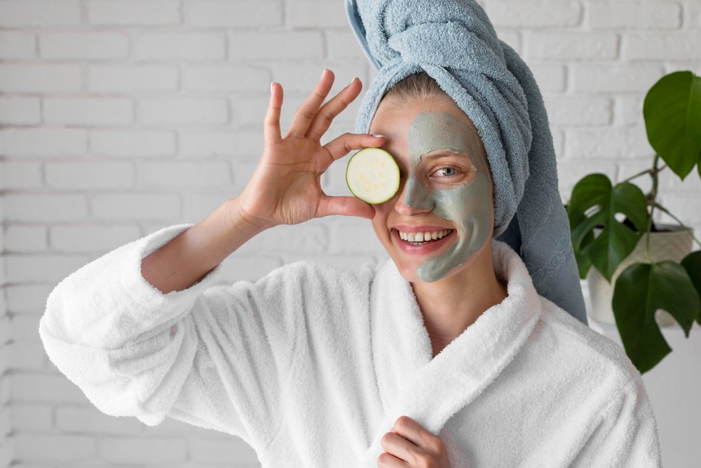 femme avec un masque pour le visage